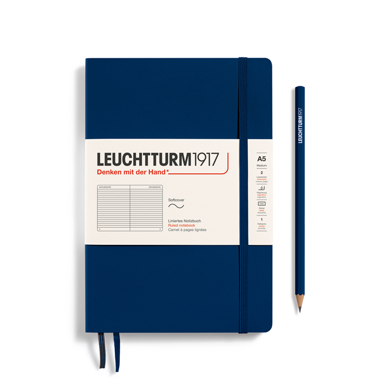 Notebook Medium A5 Soft Righe Blu Mare