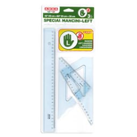 Set Squadre 45° 20cm + 60° 20 Cm + Riga 30 Cm Per Mancini