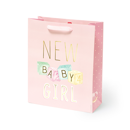 Busta Regalo Grande 32,5x26x11,5cm New Baby Girl