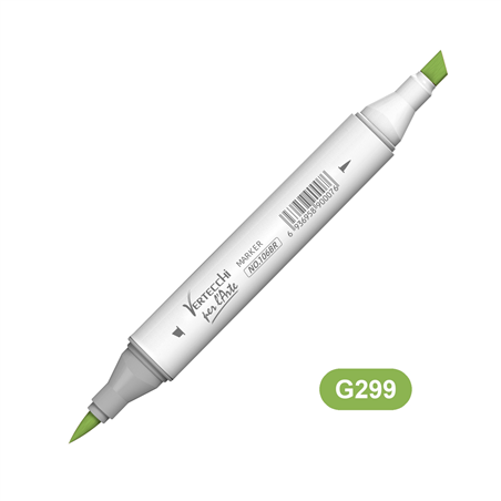 Pennarello Base Alcool Doppia Punta Scalpello E Punta A Pennello  G299-Verde Mantis