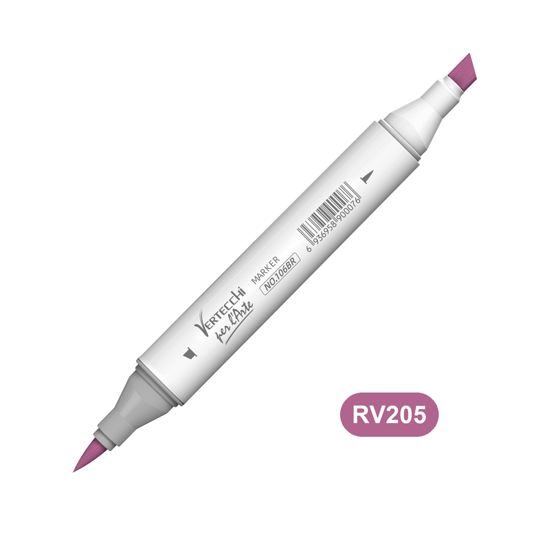 Pennarello Base Alcool Doppia Punta Scalpello E Punta A Pennello Rv205-Rosa Ibisco Intenso