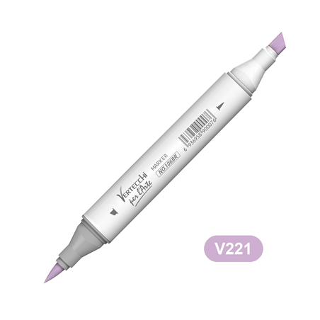 Pennarello Base Alcool Doppia Punta Scalpello E Punta A Pennello V221-Viola Tenue