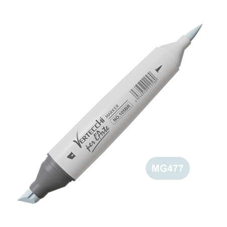 Pennarello Base Alcool Doppia Punta Scalpello E Punta A Pennello Mg477-Blu Porcellana
