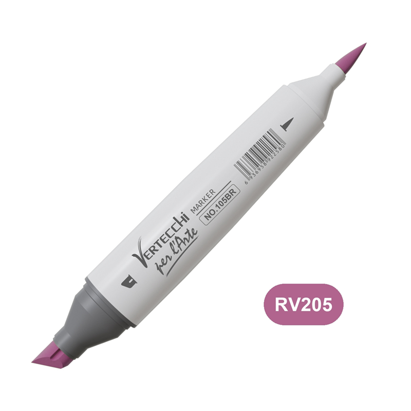 Pennarello Base Alcool Doppia Punta Scalpello E Punta A Pennello Rv205-Rosa Ibisco Intenso — immagine 2