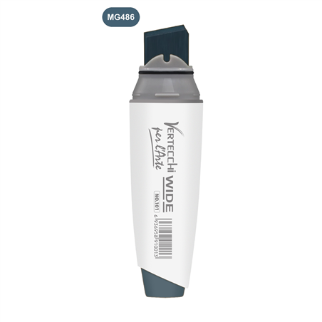 Pennarello Base Alcool Super Wide Punta A Scalpello Mg486-Blu Petrolio Scuro