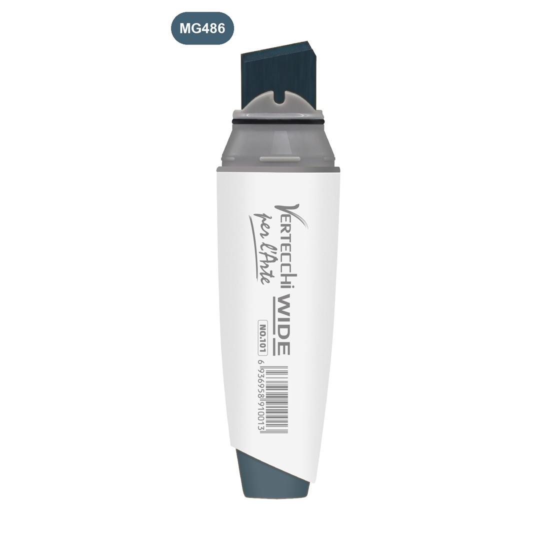 Pennarello Base Alcool Super Wide Punta A Scalpello Mg486-Blu Petrolio Scuro