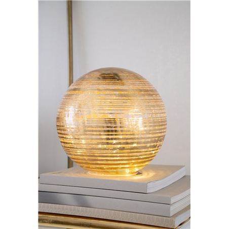 Sfera Vetro D20cm Crackle Con Led Gold