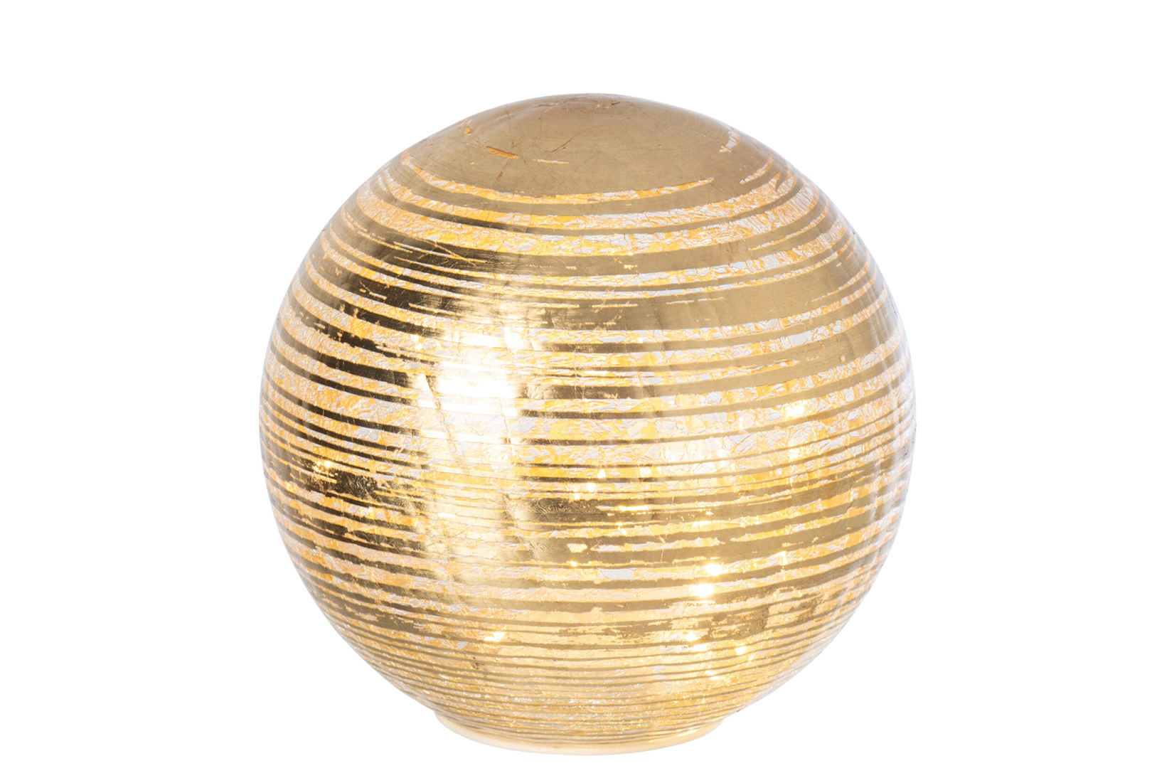 Sfera Vetro D20cm Crackle Con Led Gold — immagine 2
