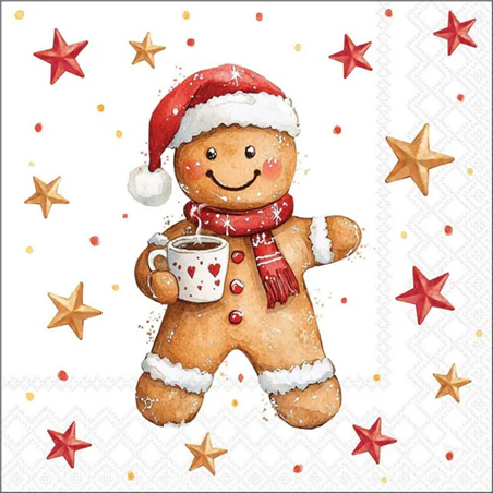 Tovagliolo Natale 33x33  Cocoa And Cookie