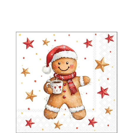 Tovagliolo Natale 25x25  Cocoa And Cookie
