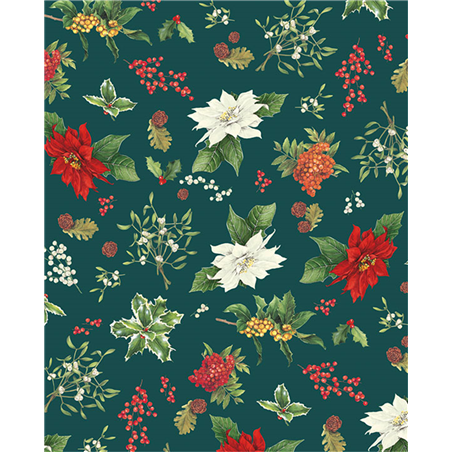 Carta Regalo 70x100 Natale  Verde Fiorito