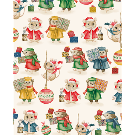 Carta Regalo 70x100 Natale  Topolini A Natale