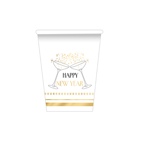 Bicchiere Cc250 Natale Pz8 Happy New Year Cin Cin