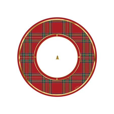 Piatto Carta 21cm 8pz Natale  Modern Scottish
