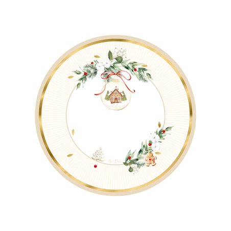 Piatto Carta 21cm 8pz Natale  Christmas Cookies