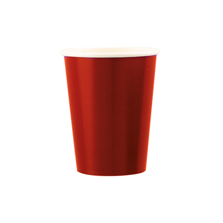 Bicchiere Carta 250cc 8pz Natale  Rosso Rubino