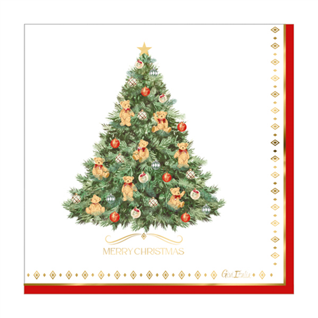 Tovagliolo 33x33 3 Veli 16pz Natale  Christmas Teddy