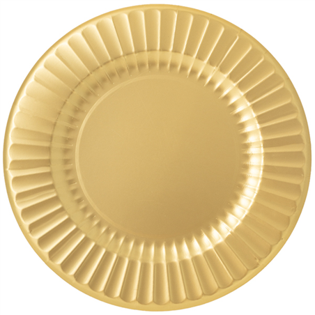 Sottopiatto Carta 33cm Round Shape 6pz Oro Satinato