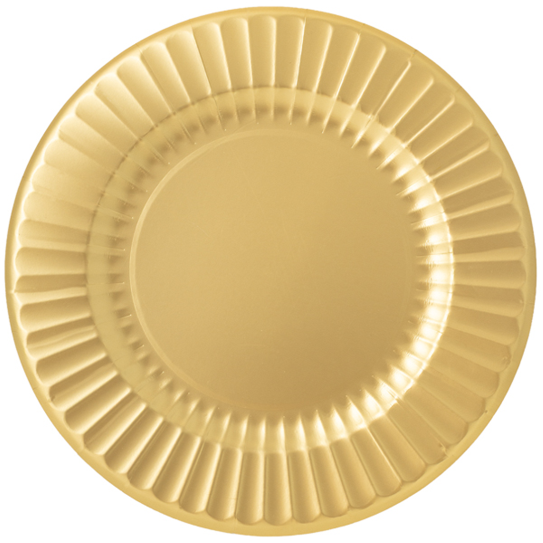 Sottopiatto Carta 33cm Round Shape 6pz Oro Satinato