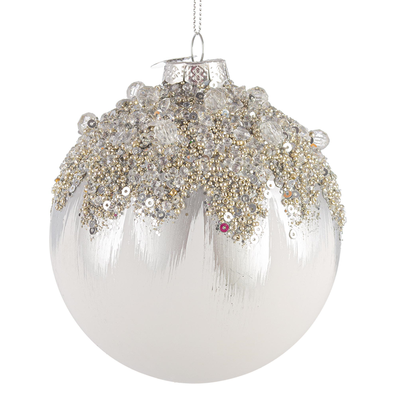 Sfera Vetro D10cm Gleeful White — immagine 2