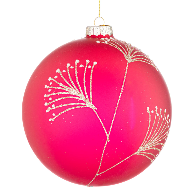 Sfera Vetro D15cm Bloom Red — immagine 2