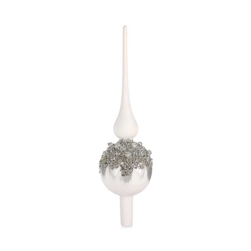Puntale Vetro Gleeful Bianco H30cm — immagine 2