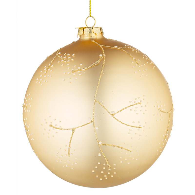 Sfera Vetro D15cm Floral Champagne — immagine 2