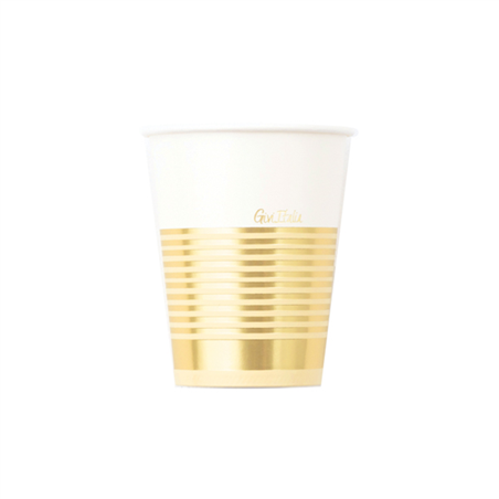 Bicchiere Carta 250cc 8pz  Elegance Gold