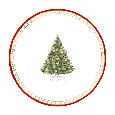 Piatto Carta 27cm 8pz Natale  Christmas Teddy