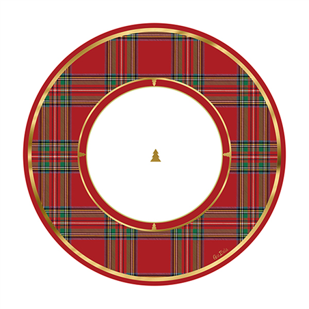 Piatto Carta 27cm 8pz Natale  Modern Scottish