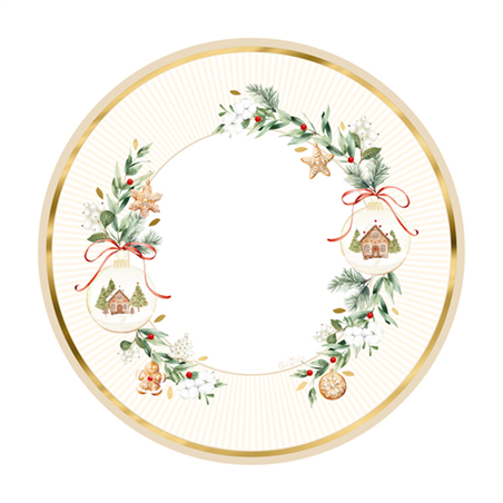 Piatto Carta 27cm 8pz Natale  Christmas Cookies