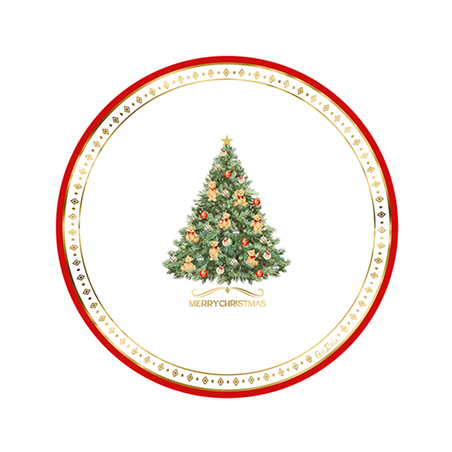 Scodella Carta 24cm 8pz Natale  Christmas Teddy