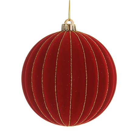 Sfera D20cm Pvc Velluto Flock Red
