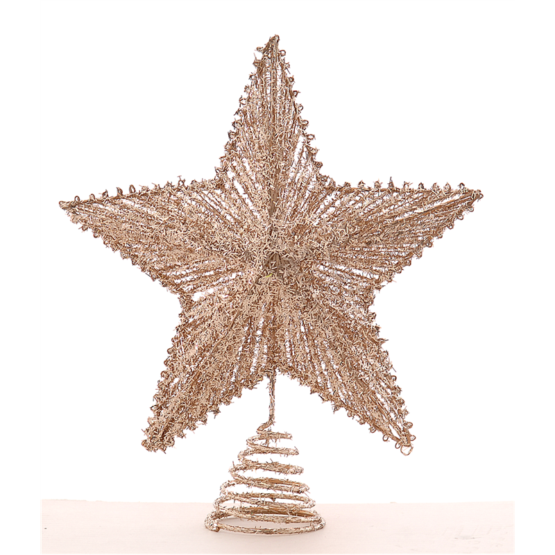Puntale Stella Gold Glitter H30cm — immagine 2