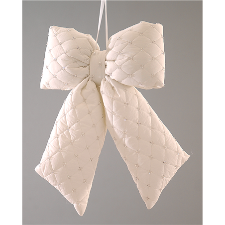 Fiocco Tessuto Imbottito White Diamanti 36cm