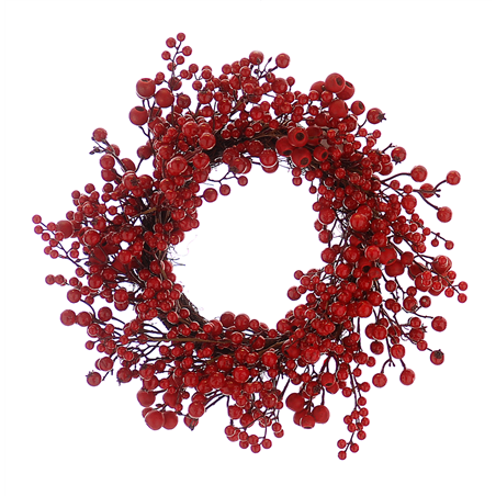 Corona D51cm Bacche Rosse