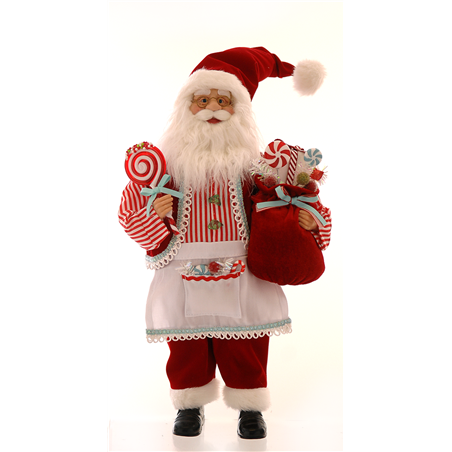 Babbo Natale Con Dolcetti Candycanes 51cm Red White