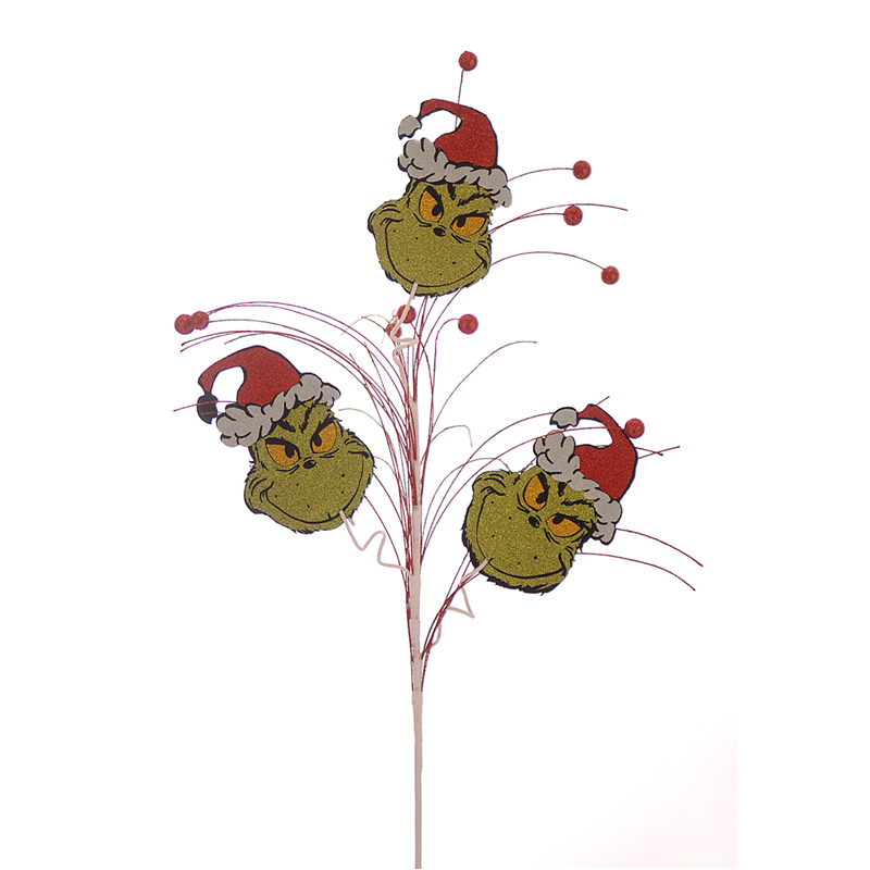 Pick Faccette Grinch Green Red Glitter 71cm — immagine 2