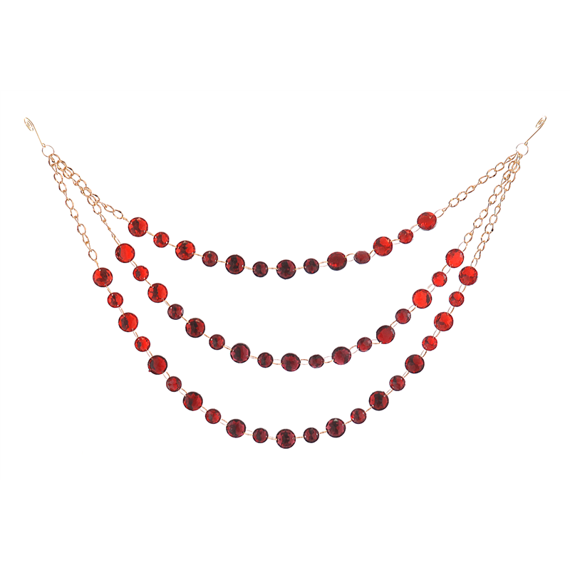 Catena Pendente Gold Con Gemme  58cm Gold Red — immagine 2