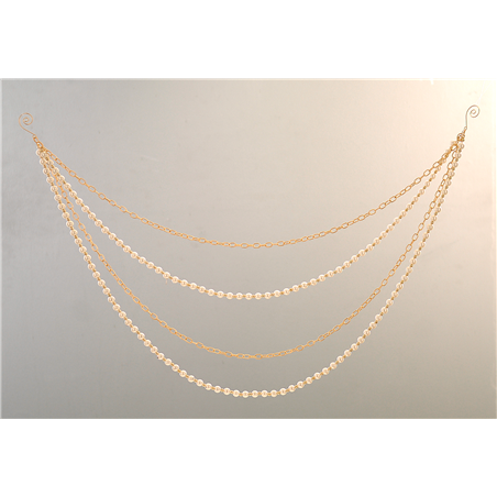 Catena Pendente Con Perle Gold 76cm
