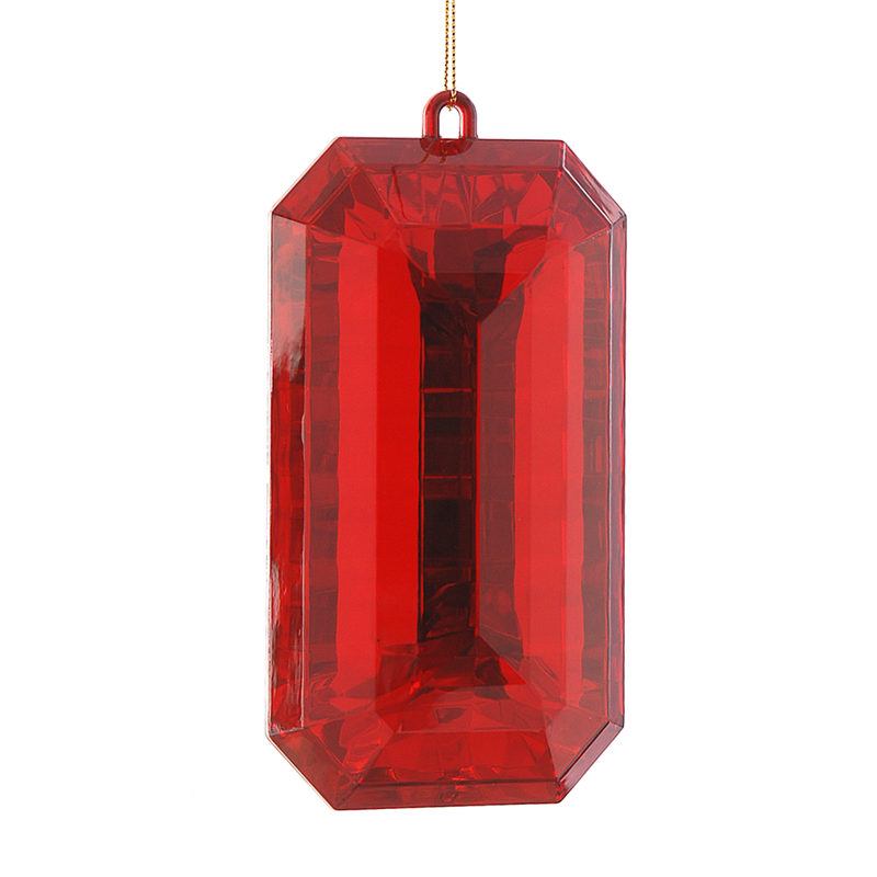 Ornamento Pvc Gemma Rettangolare 15cm Red — immagine 2