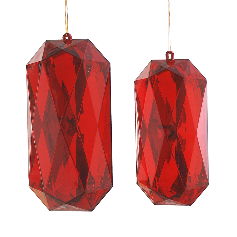 Ornamento Pvc Gemma Rettangolare 22cm Red — immagine 2