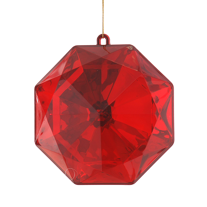Ornamento Pvc Gemma Ottagonale 13cm Red — immagine 2