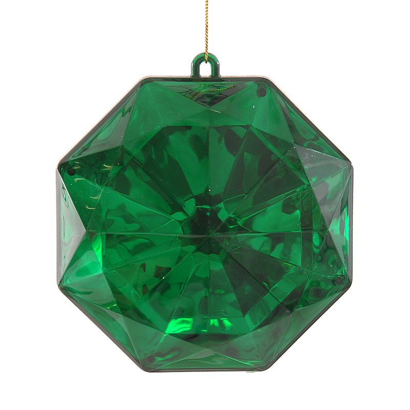 Ornamento Pvc Gemma Ottagonale 13cm Green — immagine 2