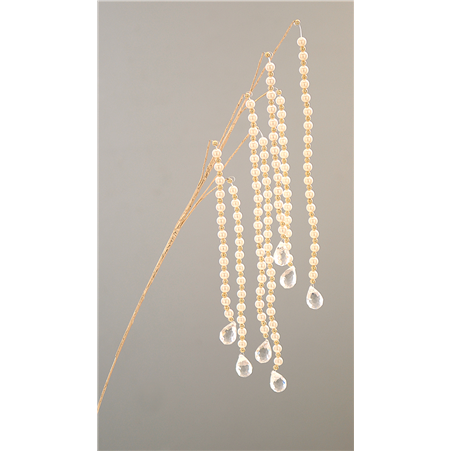 Ramo Con Gemme E Perle Pendenti Gold 66cm