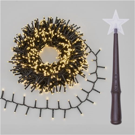 Minicluster 1000led Magic Wand 20mt+4mt Bianco Caldo-Uso Esterno