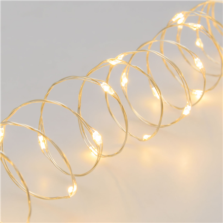 Catena 500microled Metal Argento 4+37,5m Luce Bianco Caldo-Esterno-Controller