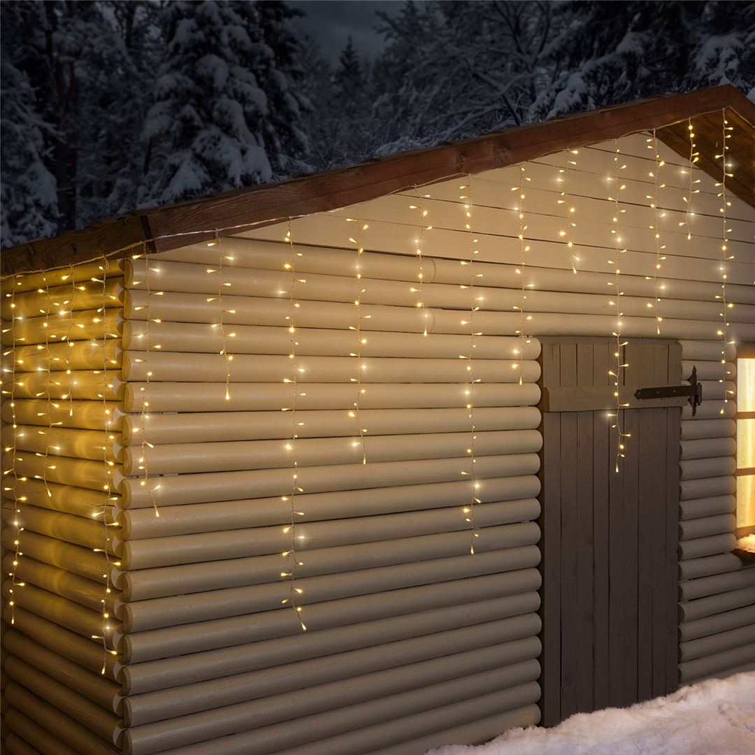 Tenda 384led Icelight 340xh80cm Full-Flashled Bianco Caldo-Uso Esterno — immagine 2
