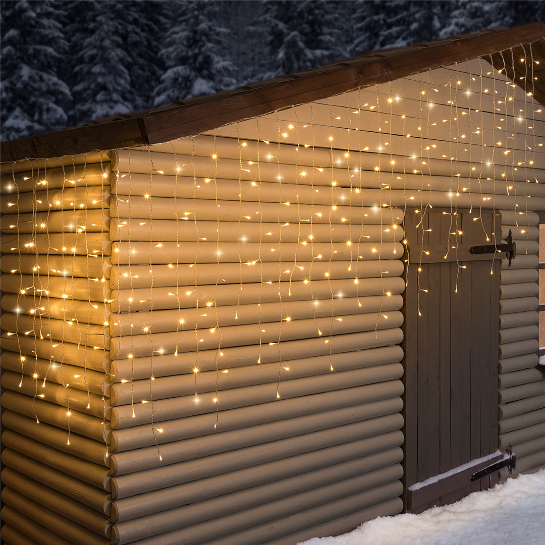 Tenda 360miniled Ice Light 300xh96cm Soft Pul Bianco Caldo-Effetto Cielo Stellato-Esterno — immagine 3