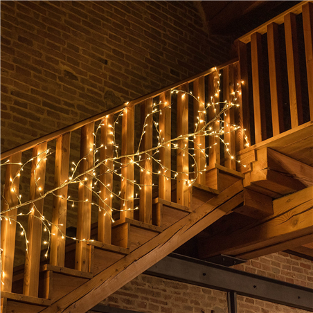 Ramo 4m Climber Champagne 288led 3mt+4mt Bianco Caldo-Uso Esterno-Prolungabile